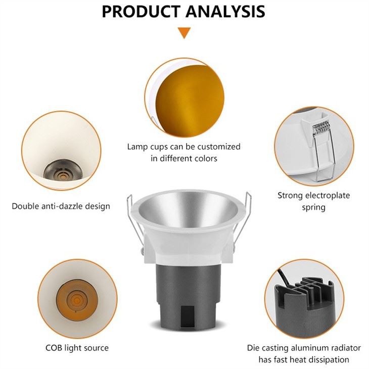 5W/10W Cob Led Spotlight Aluminum Round Designer Ceilings Down Light
